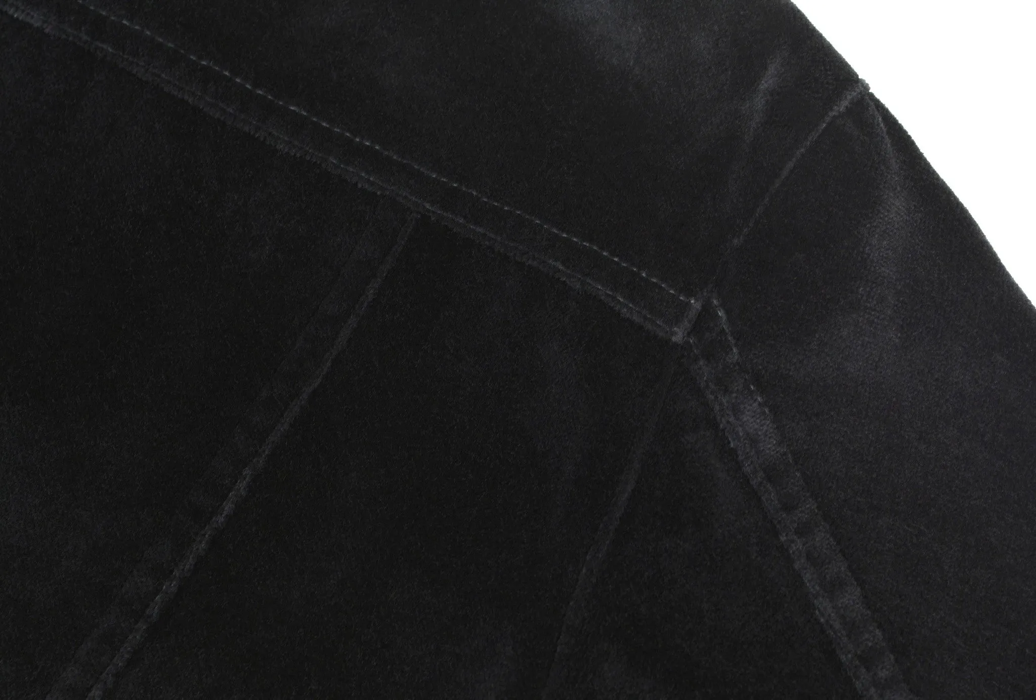 1997 Black Velvet Denim-Style Jacket with Silk Waist Panel