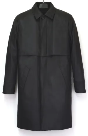 1997 Heavy Rubberised Canvas Half-Raglan Raincoat with Layered Yoke Panel