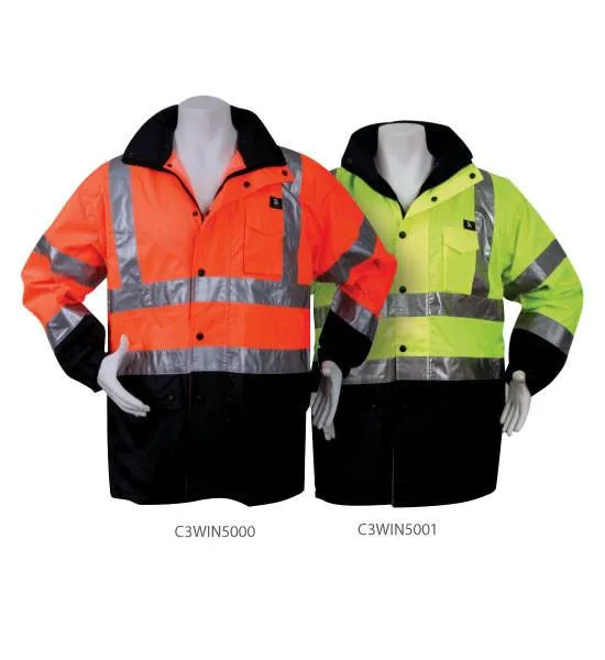 3A Safety Hi-Viz Waterproof Rain Jacket