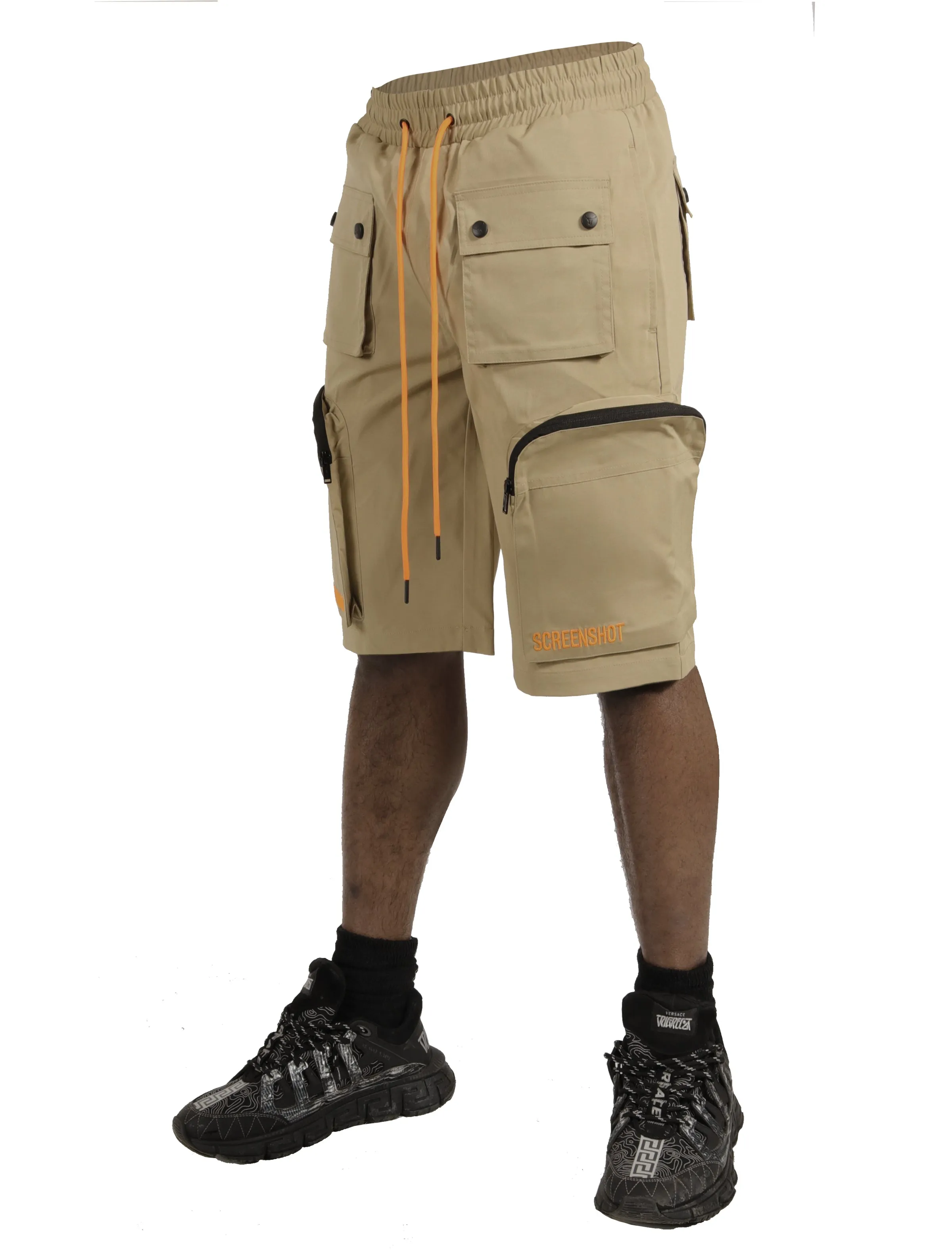 3D MULTI POCKET NYLON CARGO SHORTS-SP11204 (KHAKI)