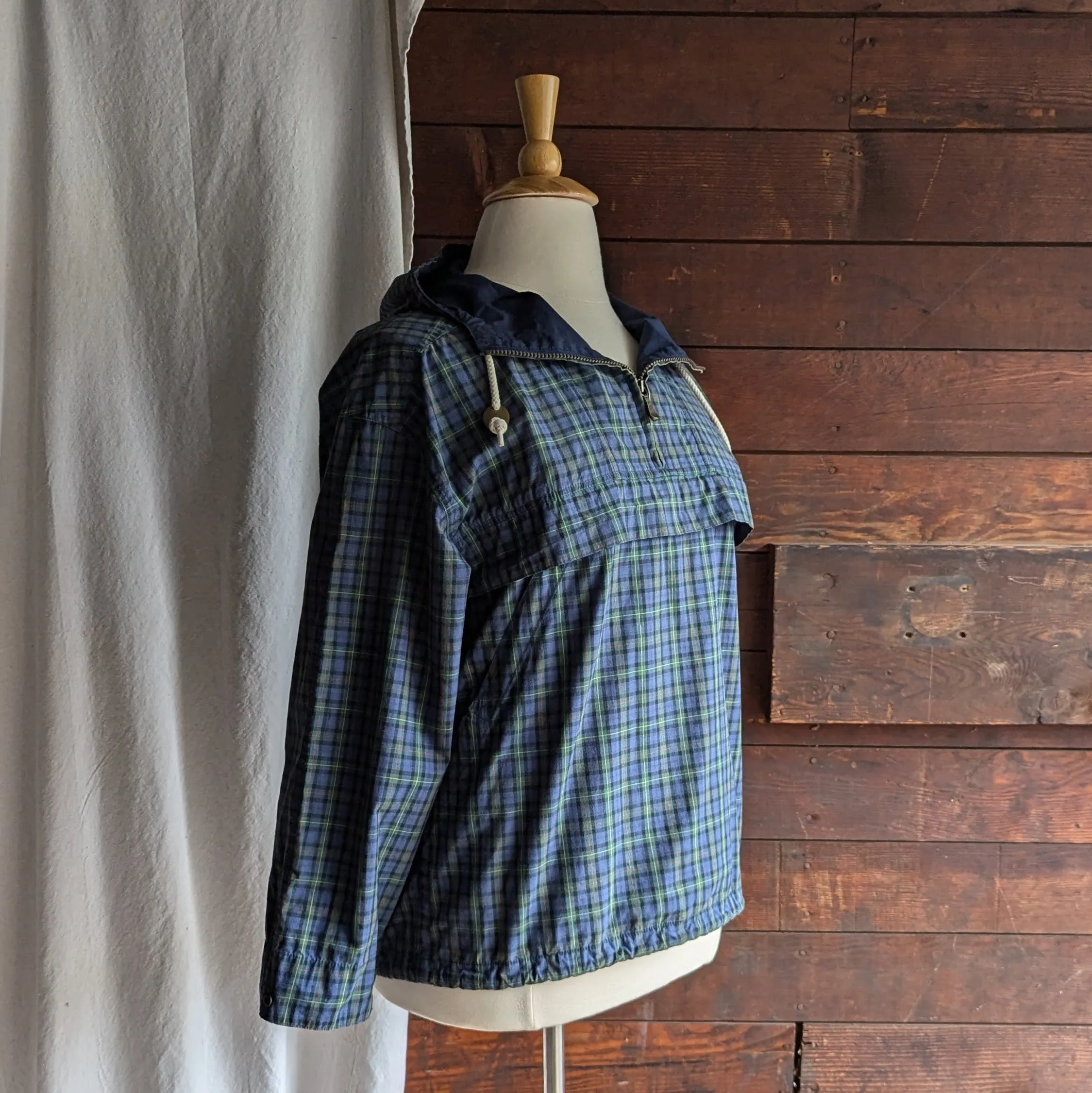 90s Vintage Lightweight Plaid Parka