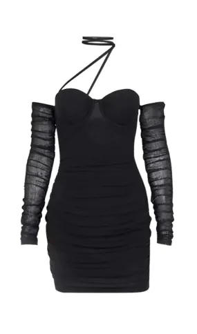 A&A Luxe Mesh Strapless Dress