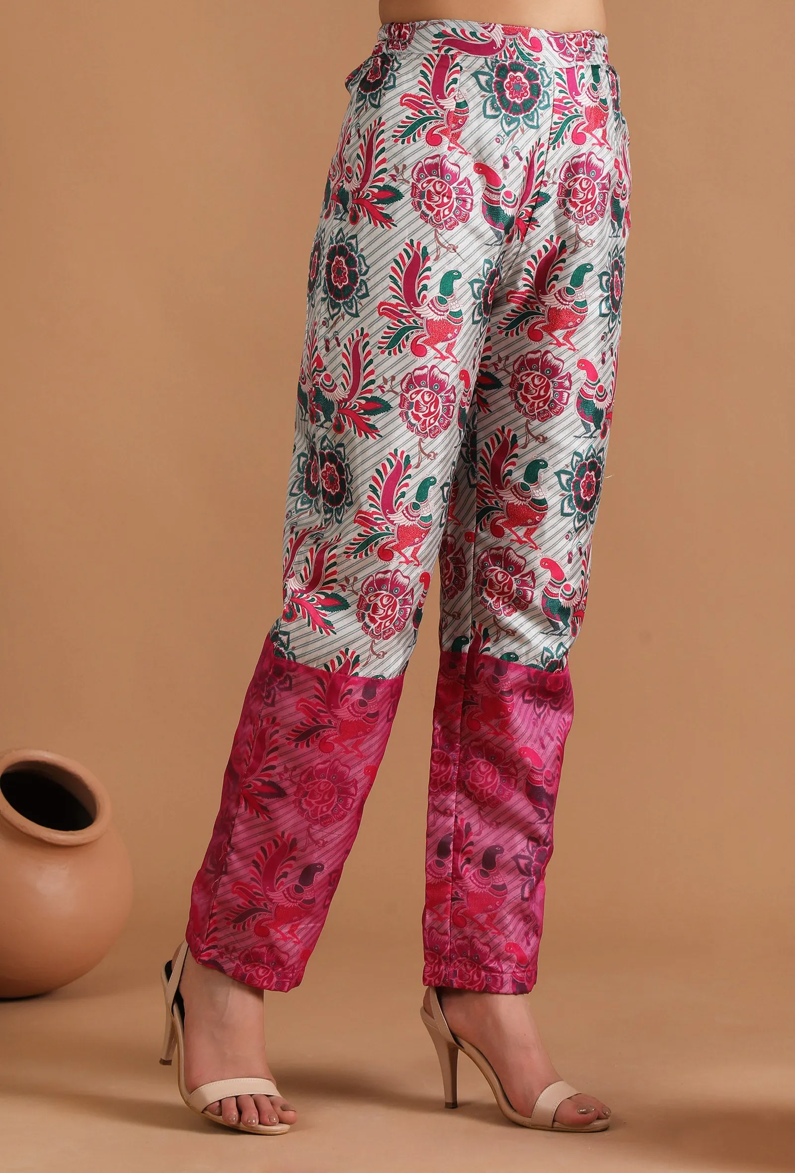 Aashna Allover Kalamkari Straight Fit Pants