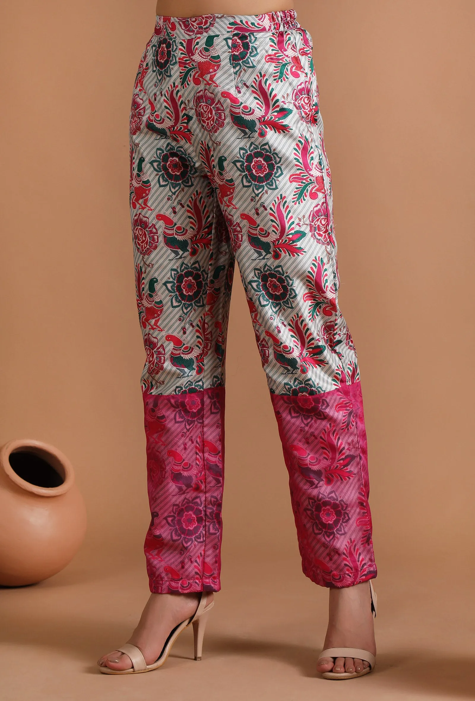 Aashna Allover Kalamkari Straight Fit Pants