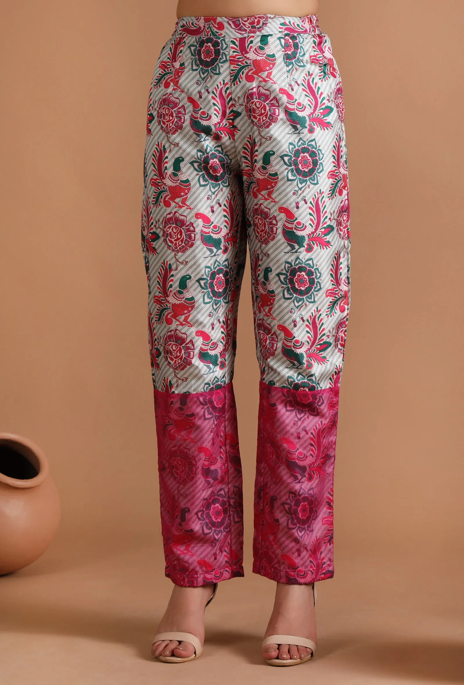 Aashna Allover Kalamkari Straight Fit Pants