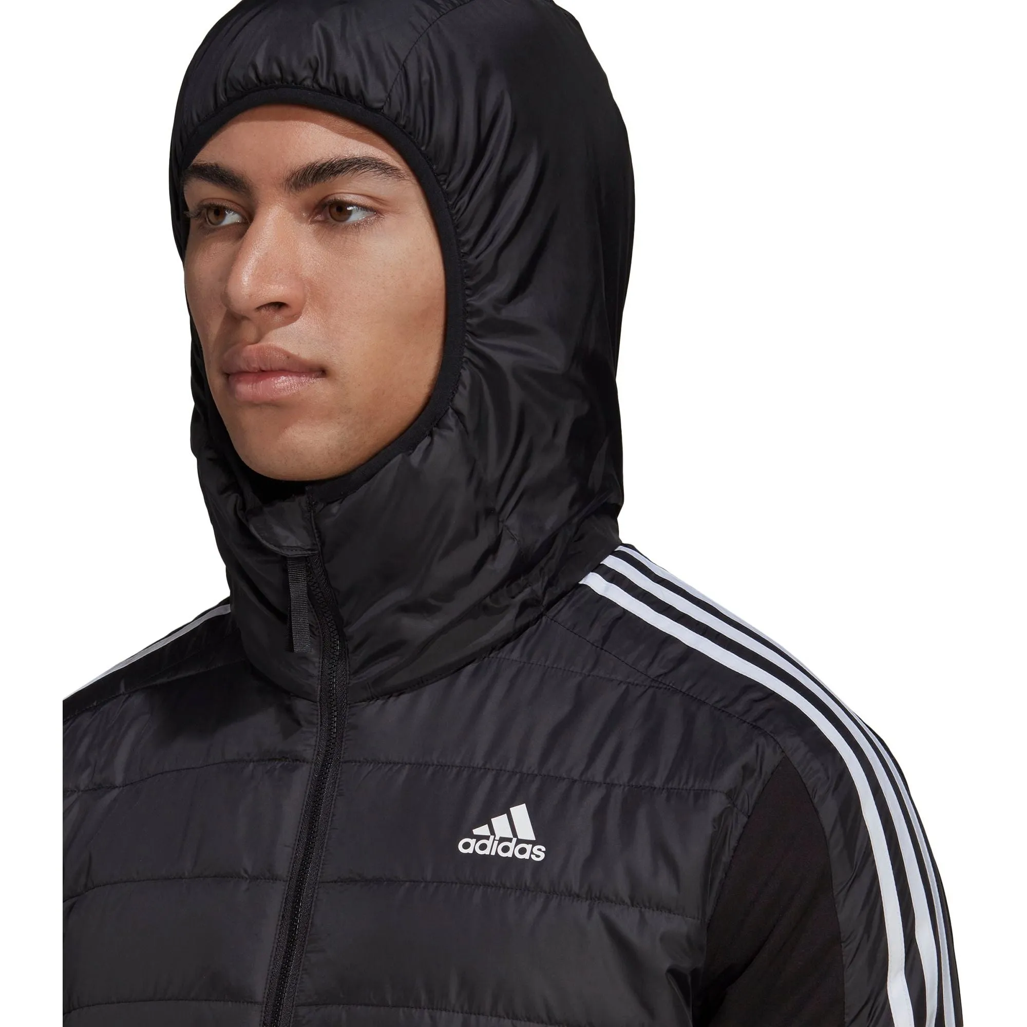 adidas Essentials Insulated Hooded Mens Hybrid Jacket - Black