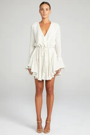 Aimee Frill Cuff Drawstring mini Dress