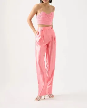 Aje Laurier Wave Cropped Top And Gracious Pant Set Pink Size 6 / XS