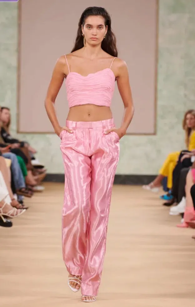 Aje Laurier Wave Cropped Top And Gracious Pant Set Pink Size 6 / XS