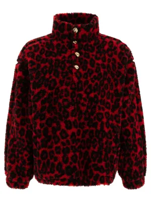 Alexander McQueen Leopard Print Fleece Jacket