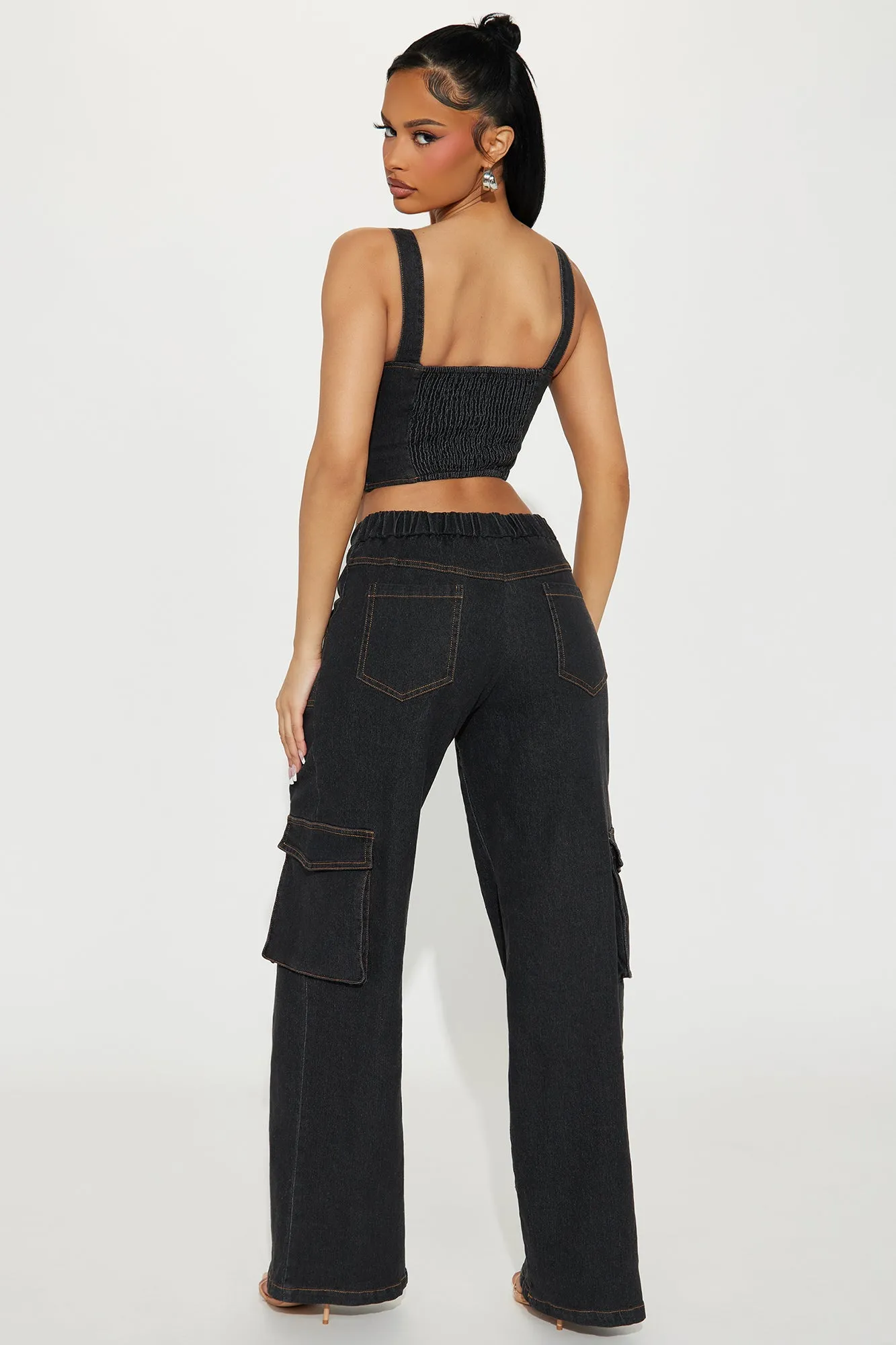 Allyson Denim Pant Set - Dark Wash