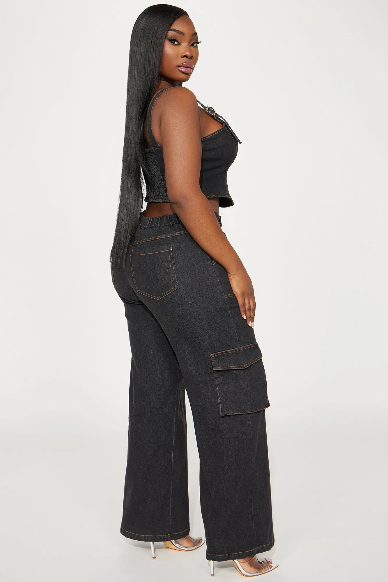 Allyson Denim Pant Set - Dark Wash