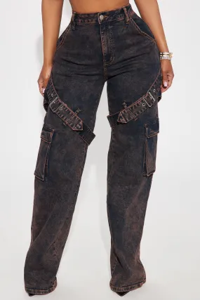 Always Out Stretch Cargo Straight Leg Jeans - Rust