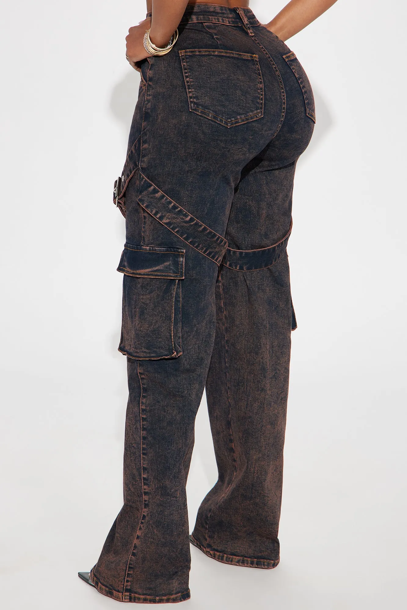 Always Out Stretch Cargo Straight Leg Jeans - Rust