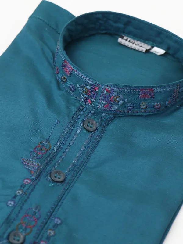 AM 368 Boys Kameez Shalwar Suit 2Yrs - 14Yrs Design 03 Sea Blue