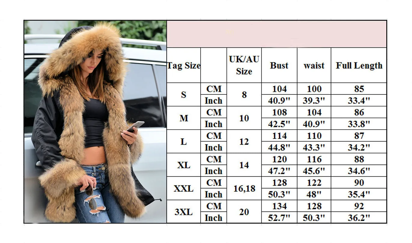 Aofur New Women Ladies Hood Parka Jacket Quilted Winter Coats Fishtail Anoraks PLUS Size S-XXXL