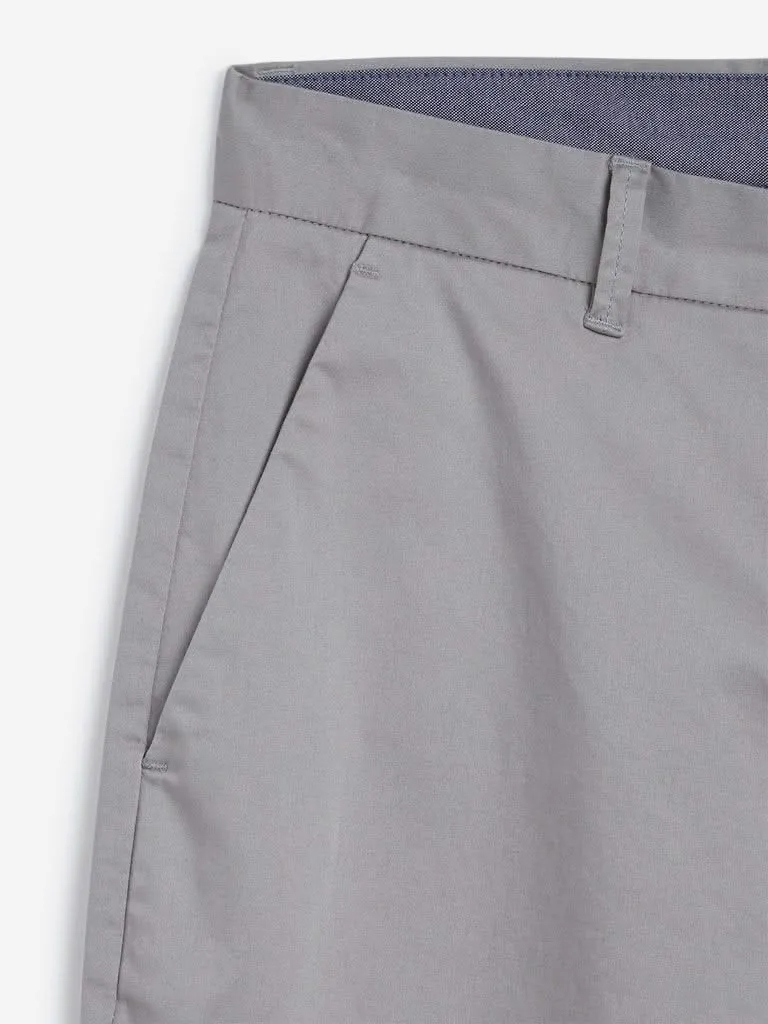 Ascot Light Grey Relaxed-Fit Chinos