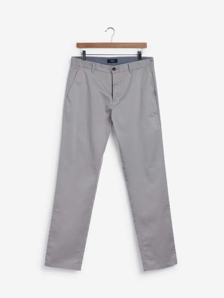 Ascot Light Grey Relaxed-Fit Chinos