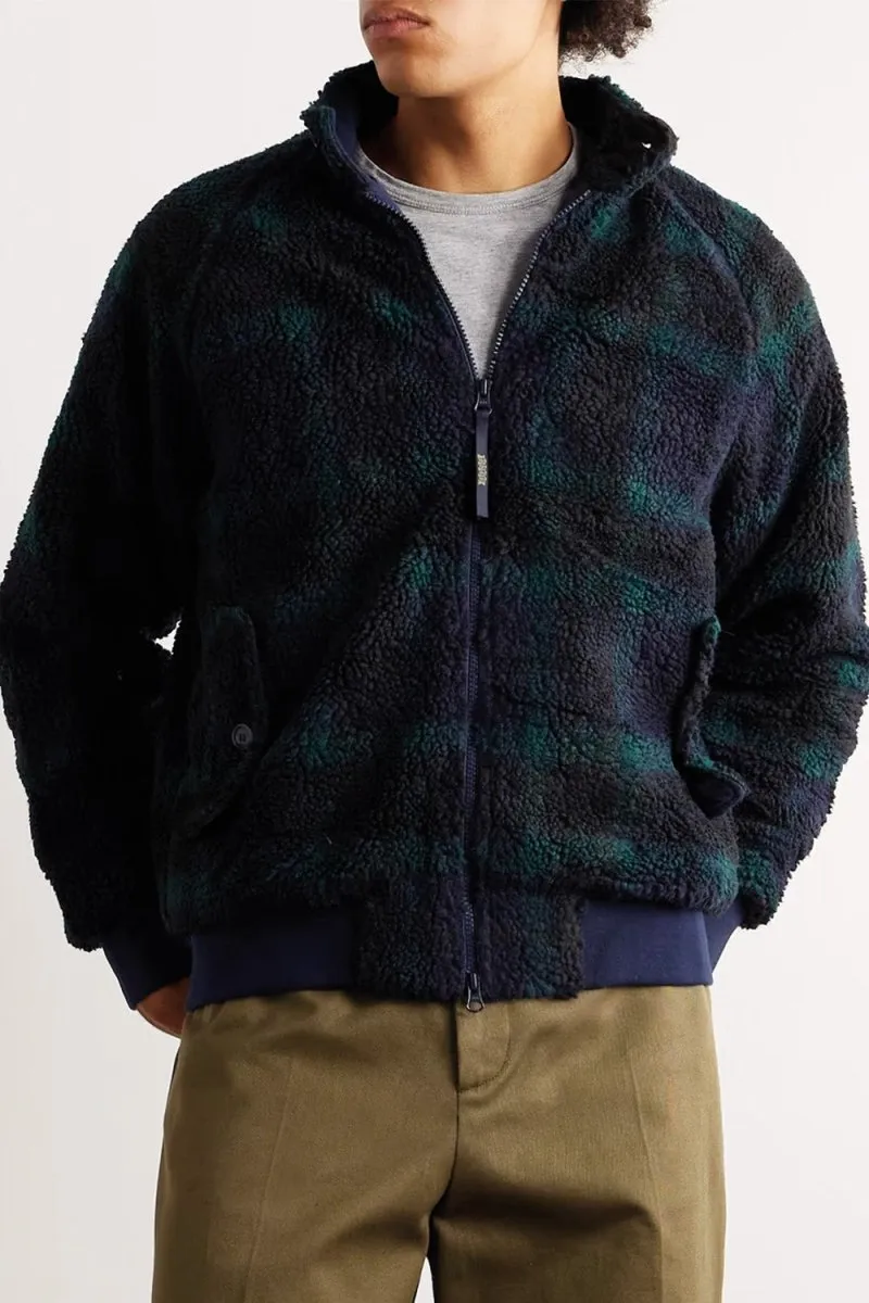 Baracuta Curly Fleece G9 Jacket (Blackwatch Navy/Green)