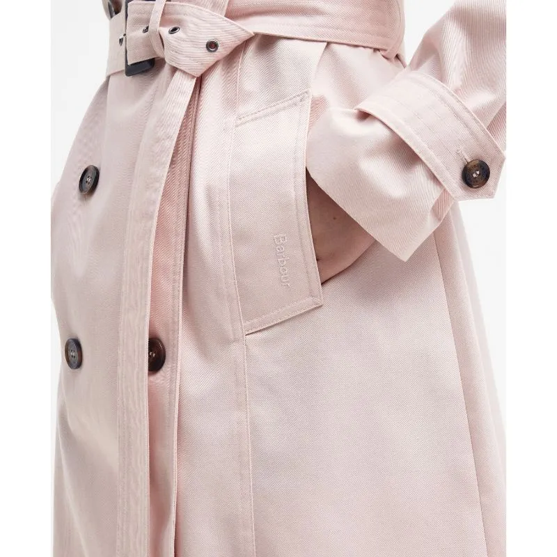 Barbour Greta Ladies Showerproof Trench - Primrose Pink/Primrose Hessian