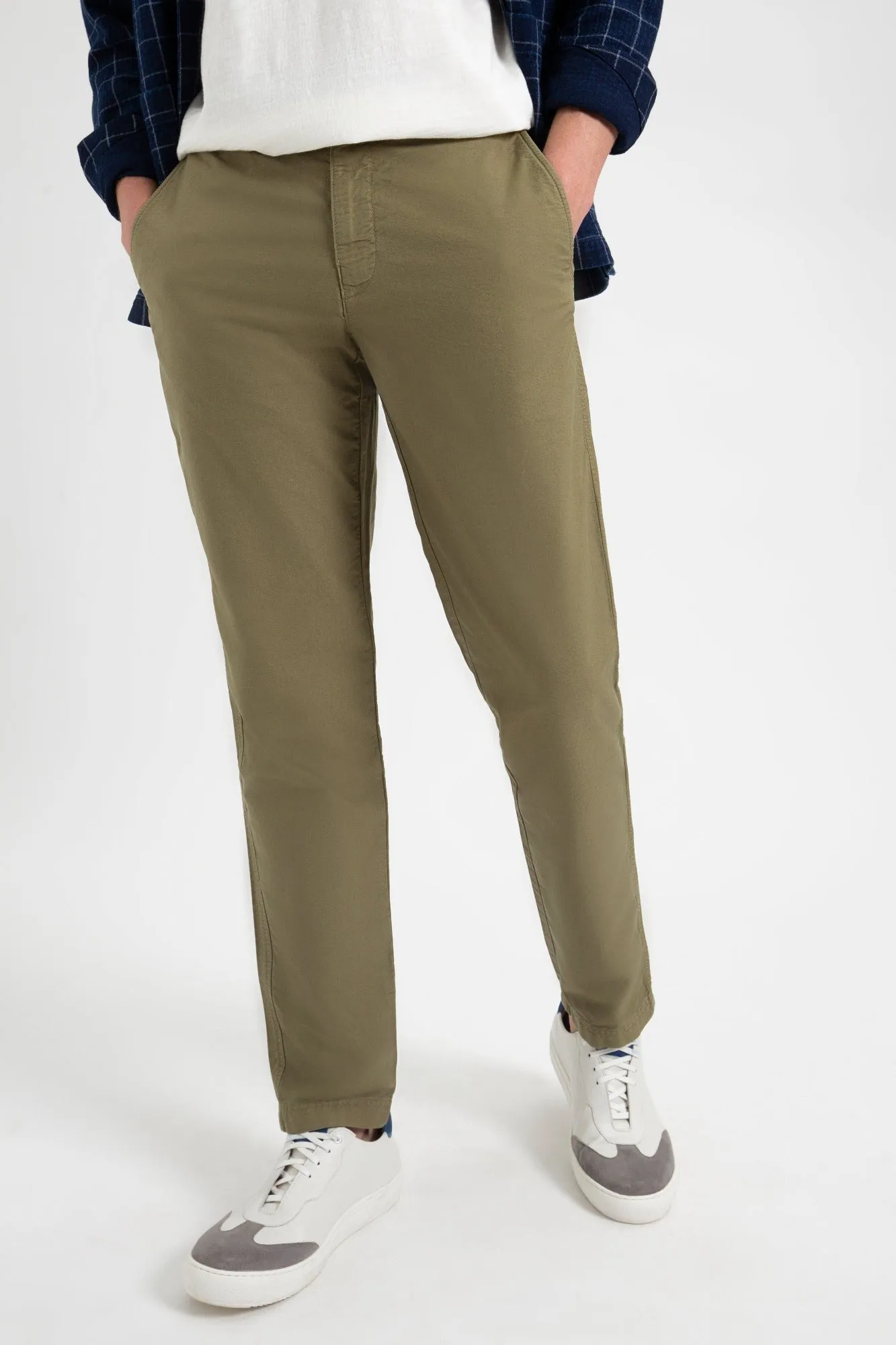 Beatnik Oxford Slim Taper Garment Dye Chino - Light Olive