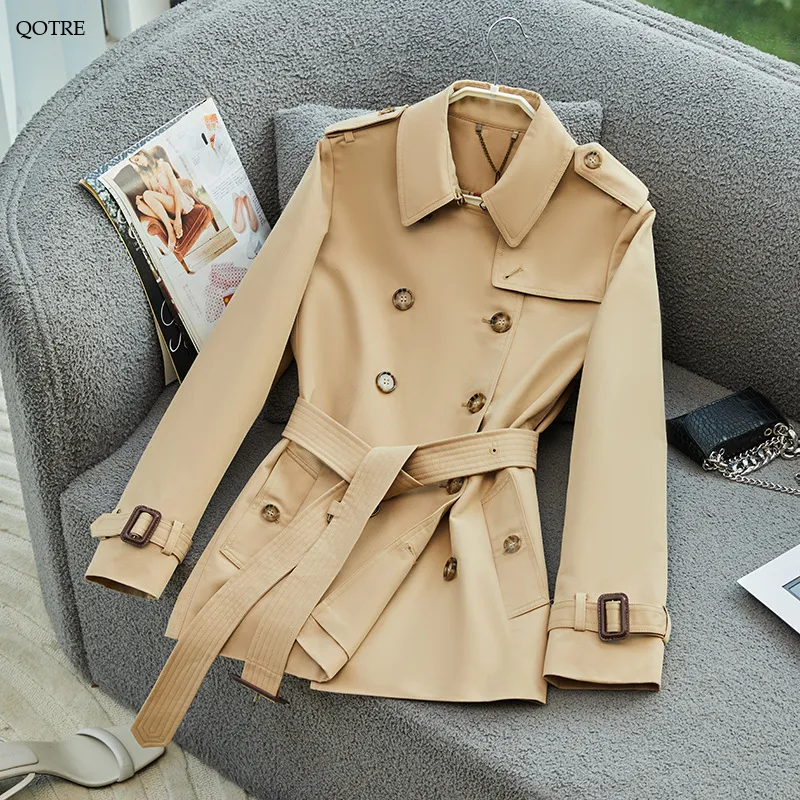 Belted Double Breasted Trench Coat