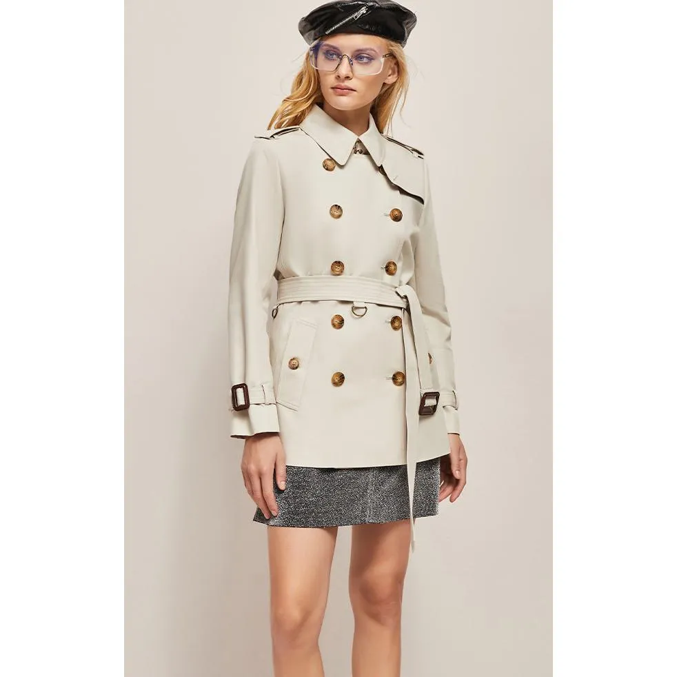 Belted Double Breasted Trench Coat