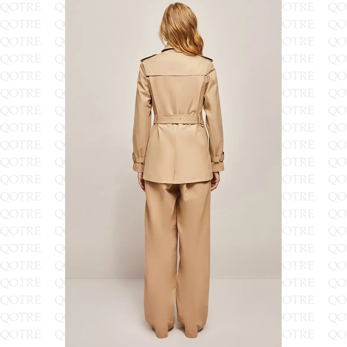 Belted Double Breasted Trench Coat