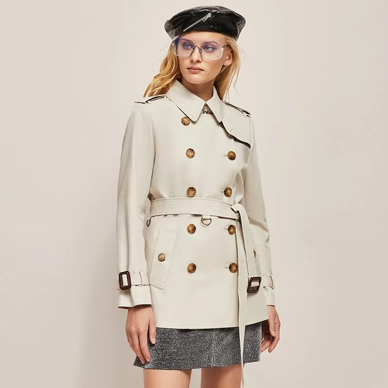 Belted Double Breasted Trench Coat