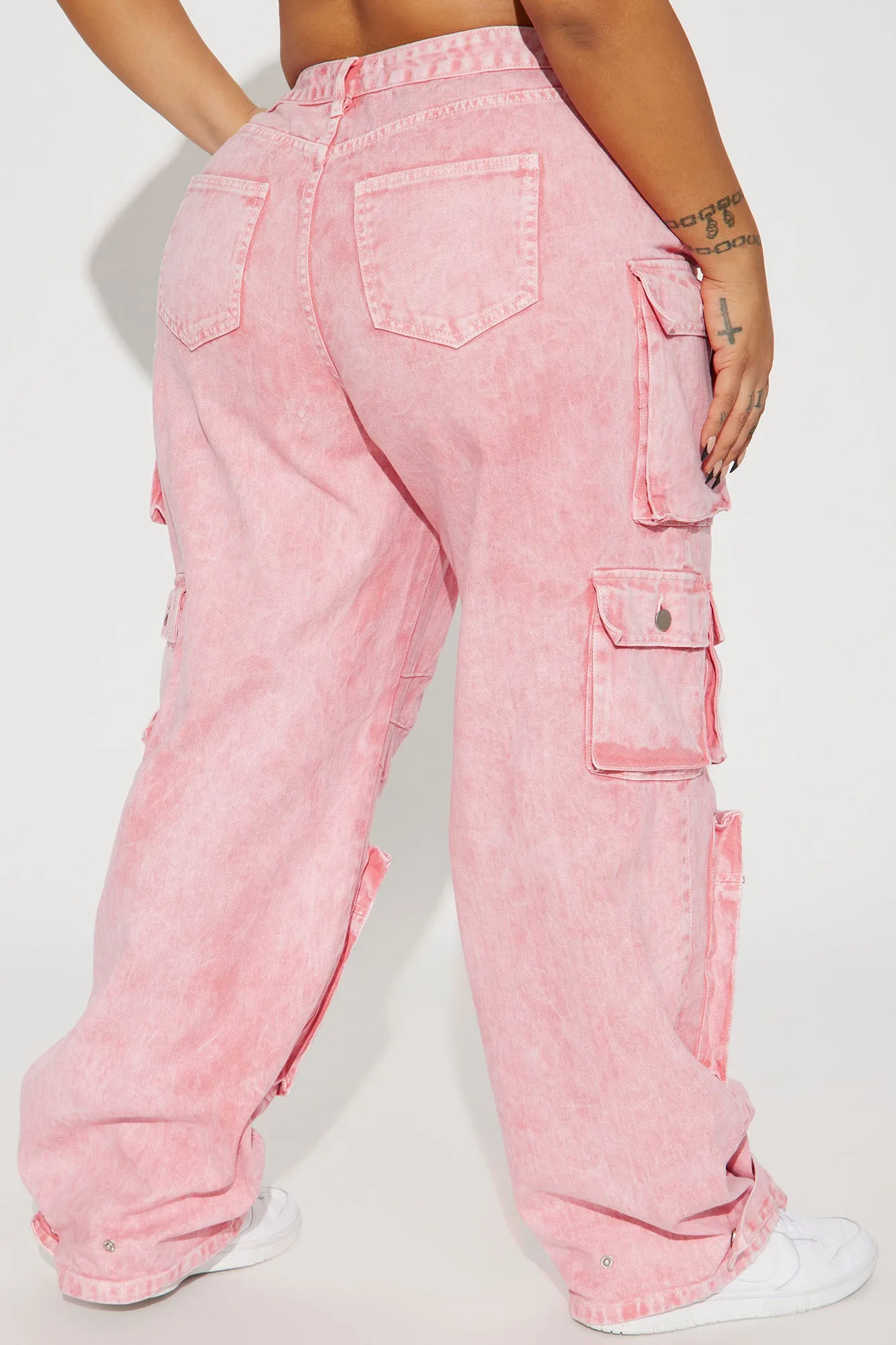 Billie Low Slung Cargo Jeans - Pink