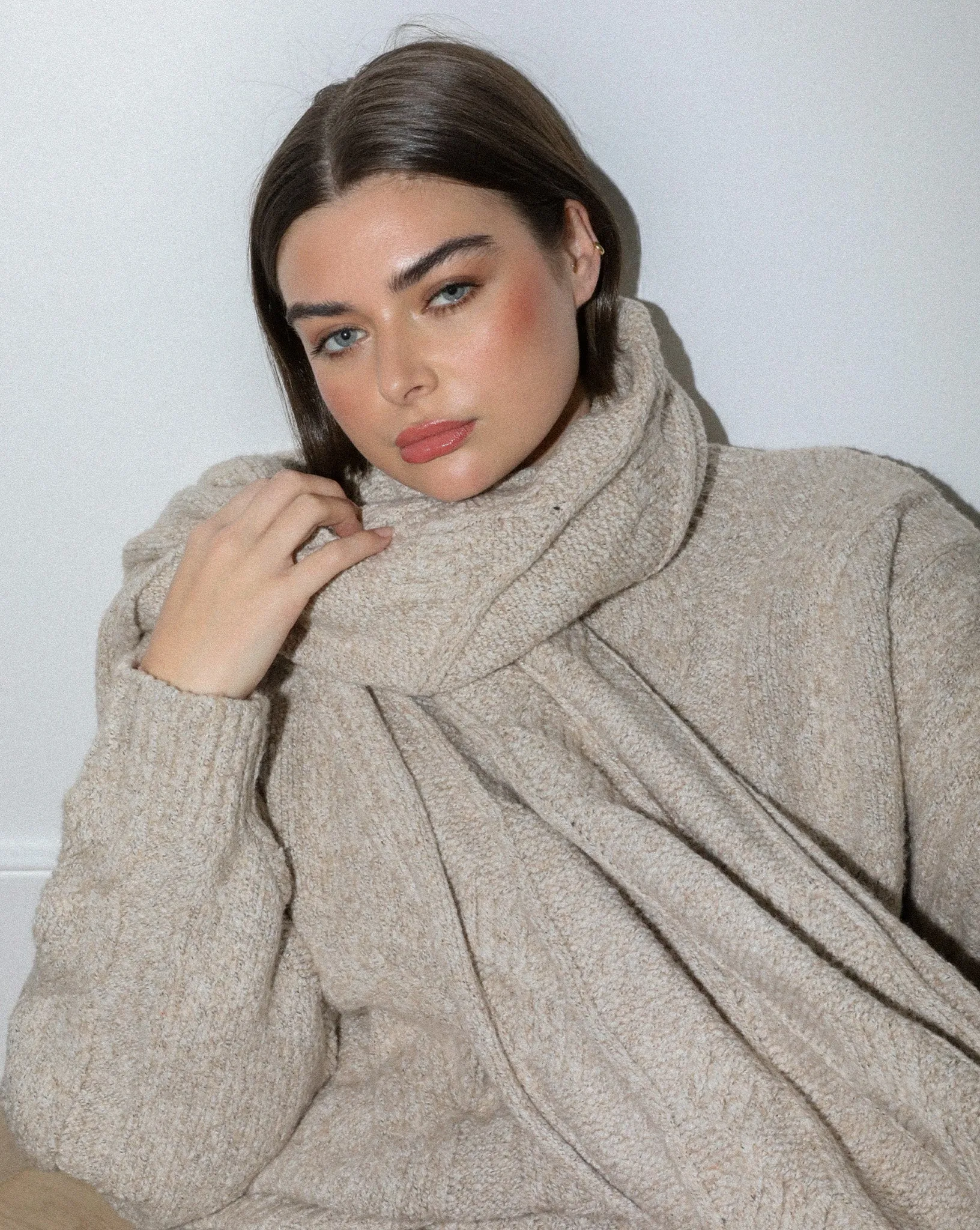 Bimmi Knit Scarf Beige