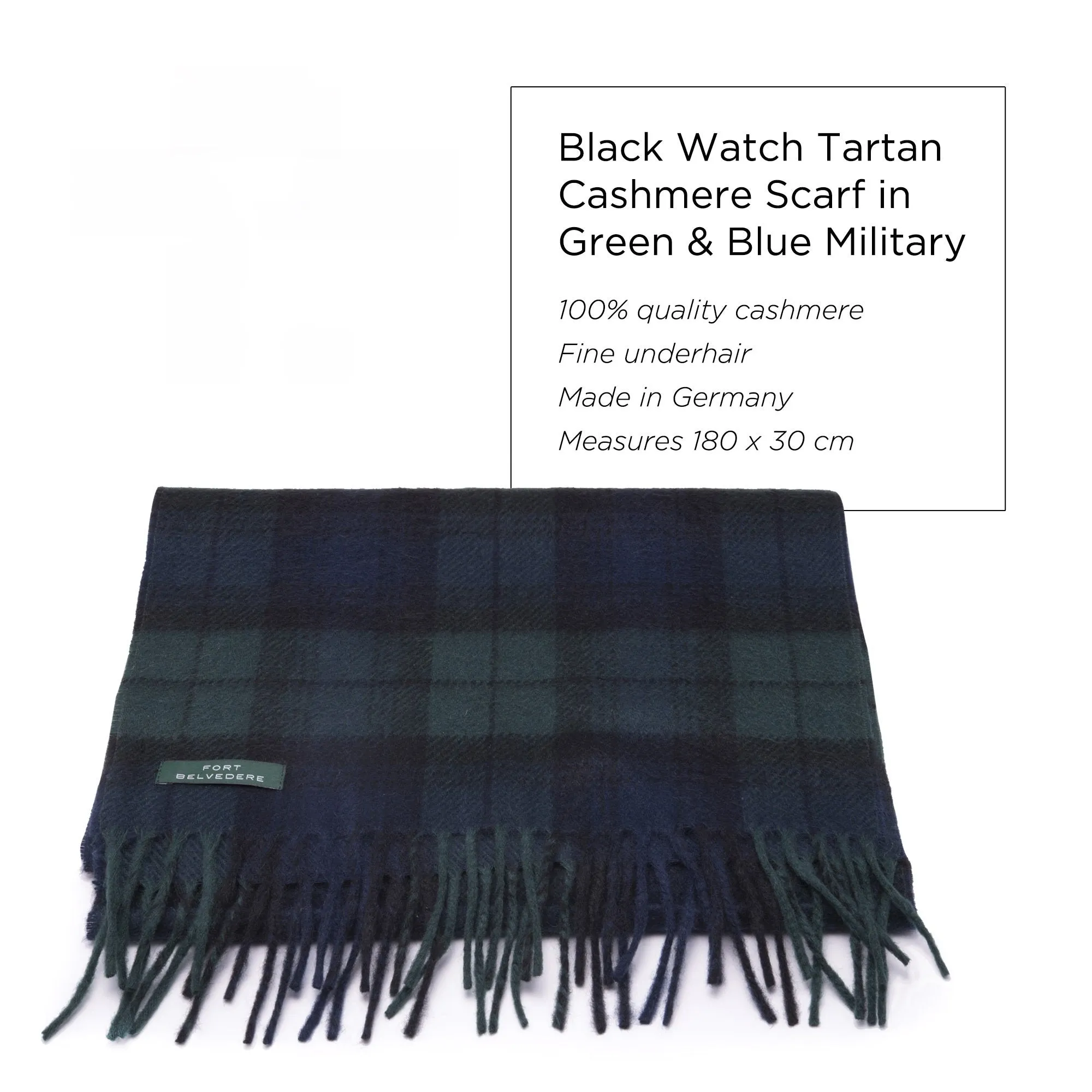 Black Watch Tartan Cashmere Scarf