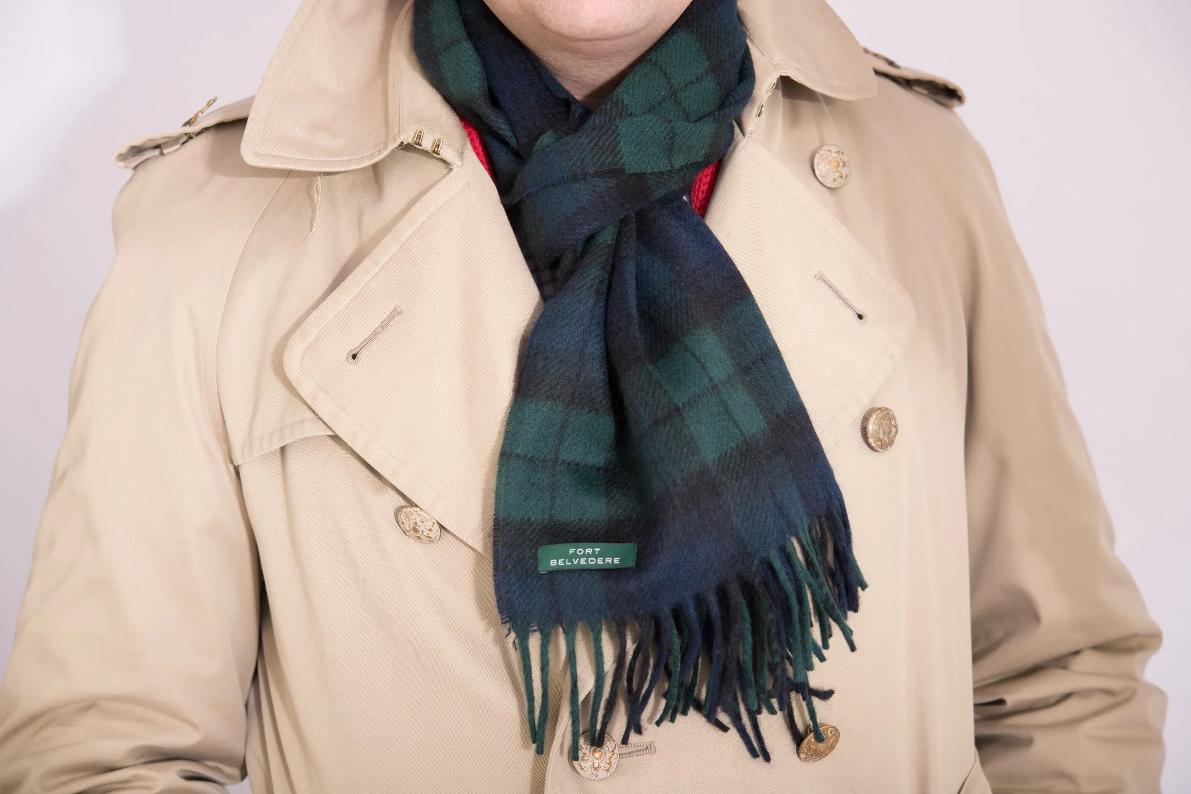 Black Watch Tartan Cashmere Scarf