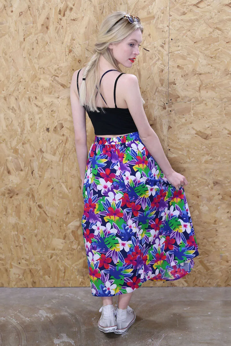 Bright Floral Maxi Skirt