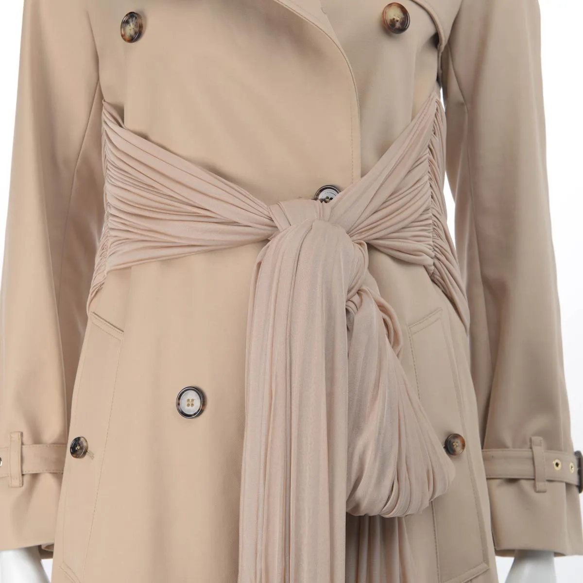 Burberry Honey Trench Coat with Draped Belt UK 4