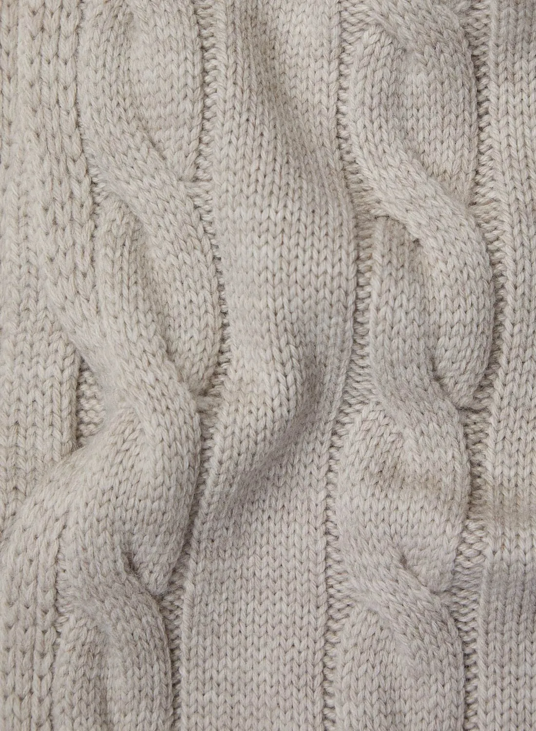 Cable Knit Scarf - Oatmeal