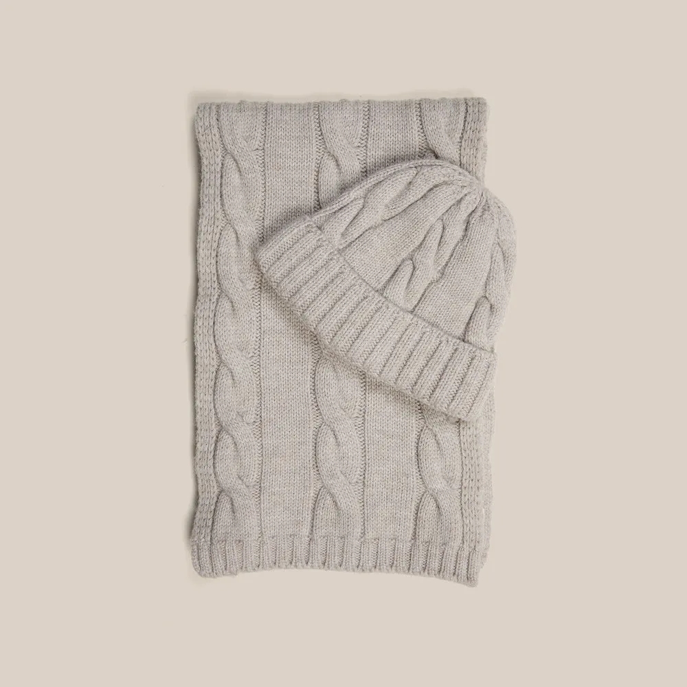 Cable Knit Scarf - Oatmeal