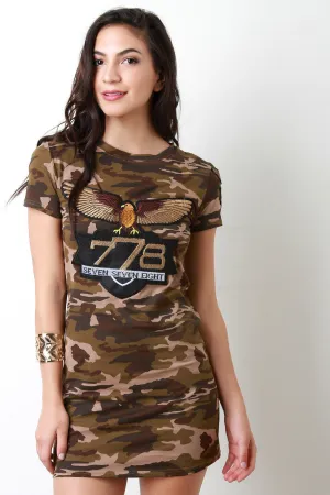 Camo Eagle 778 Patch Shirt Dress