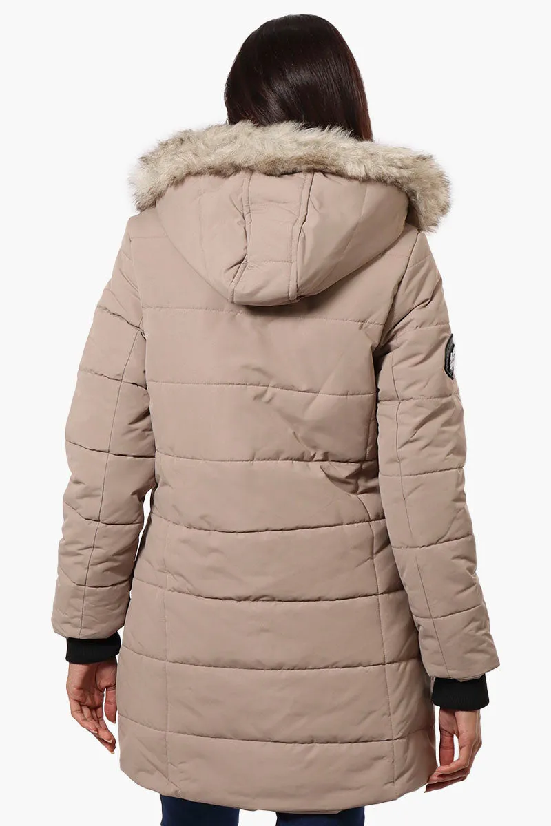 Canada Weather Gear Vegan Fur Hood Puffer Parka Jacket - Beige