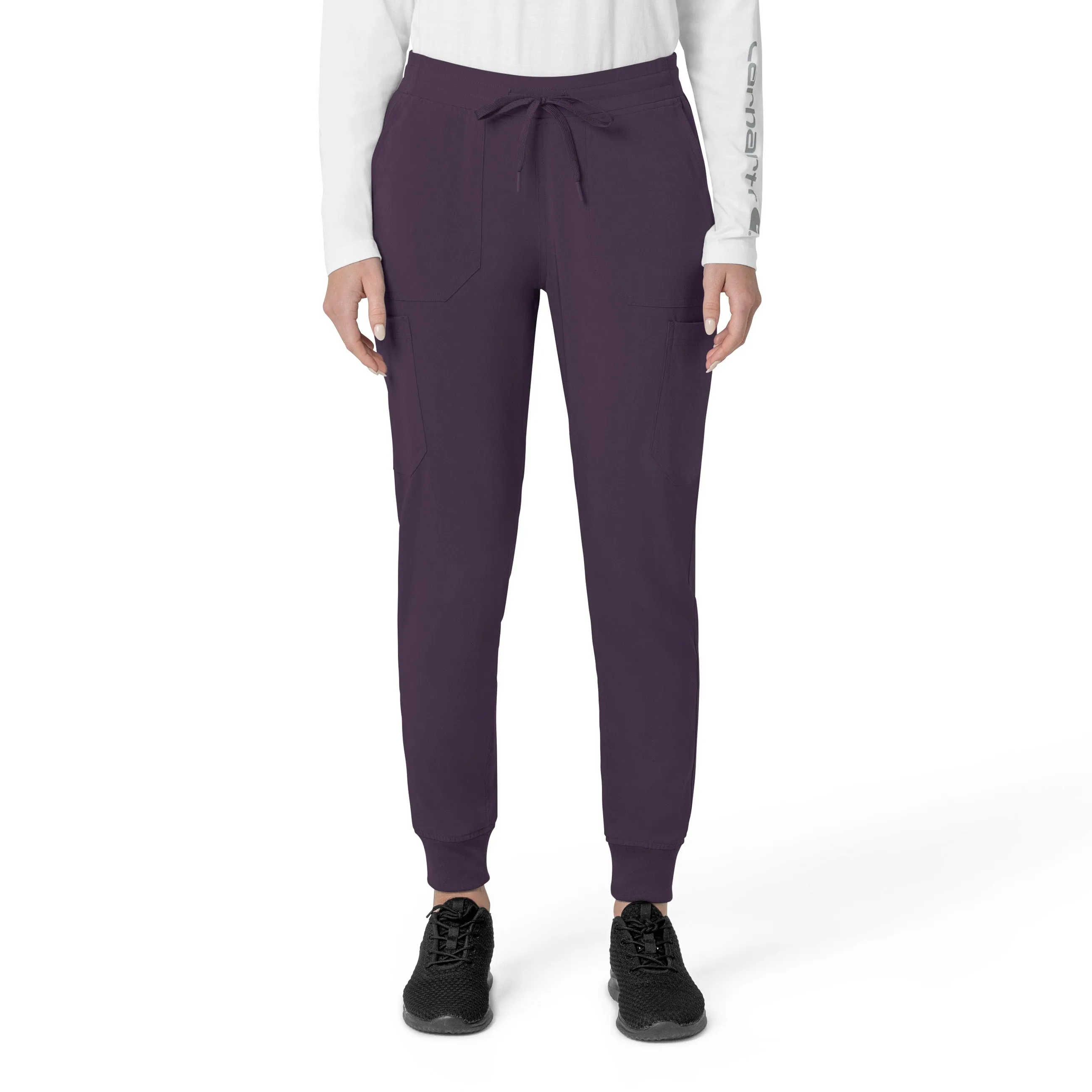 Carhartt Force Cross-Flex Women's Cargo Jogger Scrub Pant - Black Plum