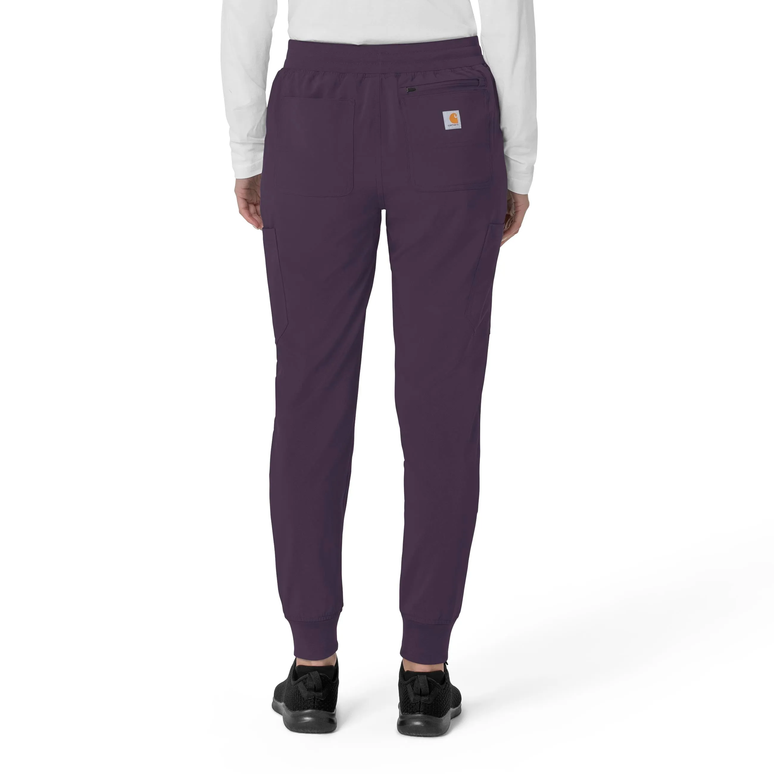 Carhartt Force Cross-Flex Women's Cargo Jogger Scrub Pant - Black Plum