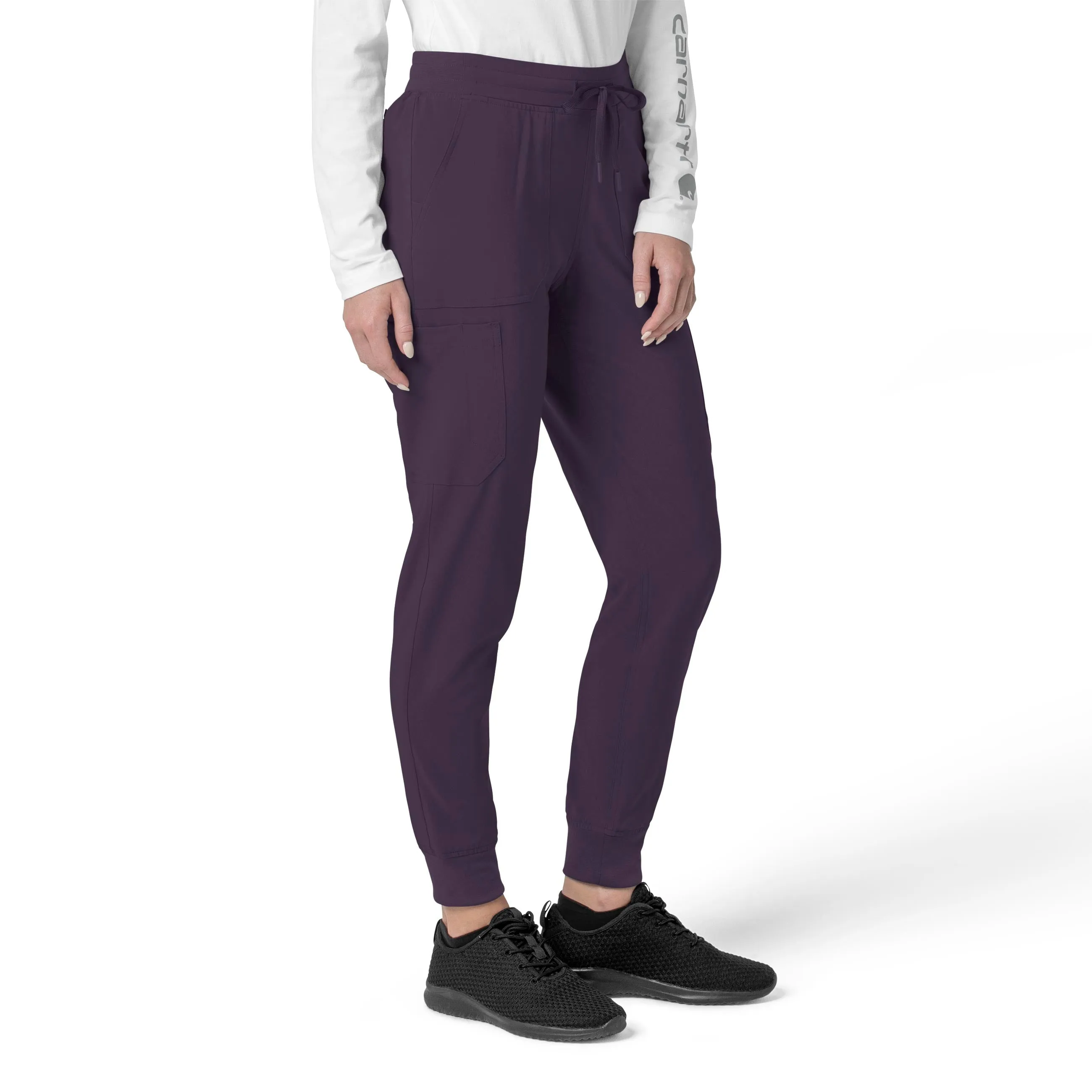 Carhartt Force Cross-Flex Women's Cargo Jogger Scrub Pant - Black Plum