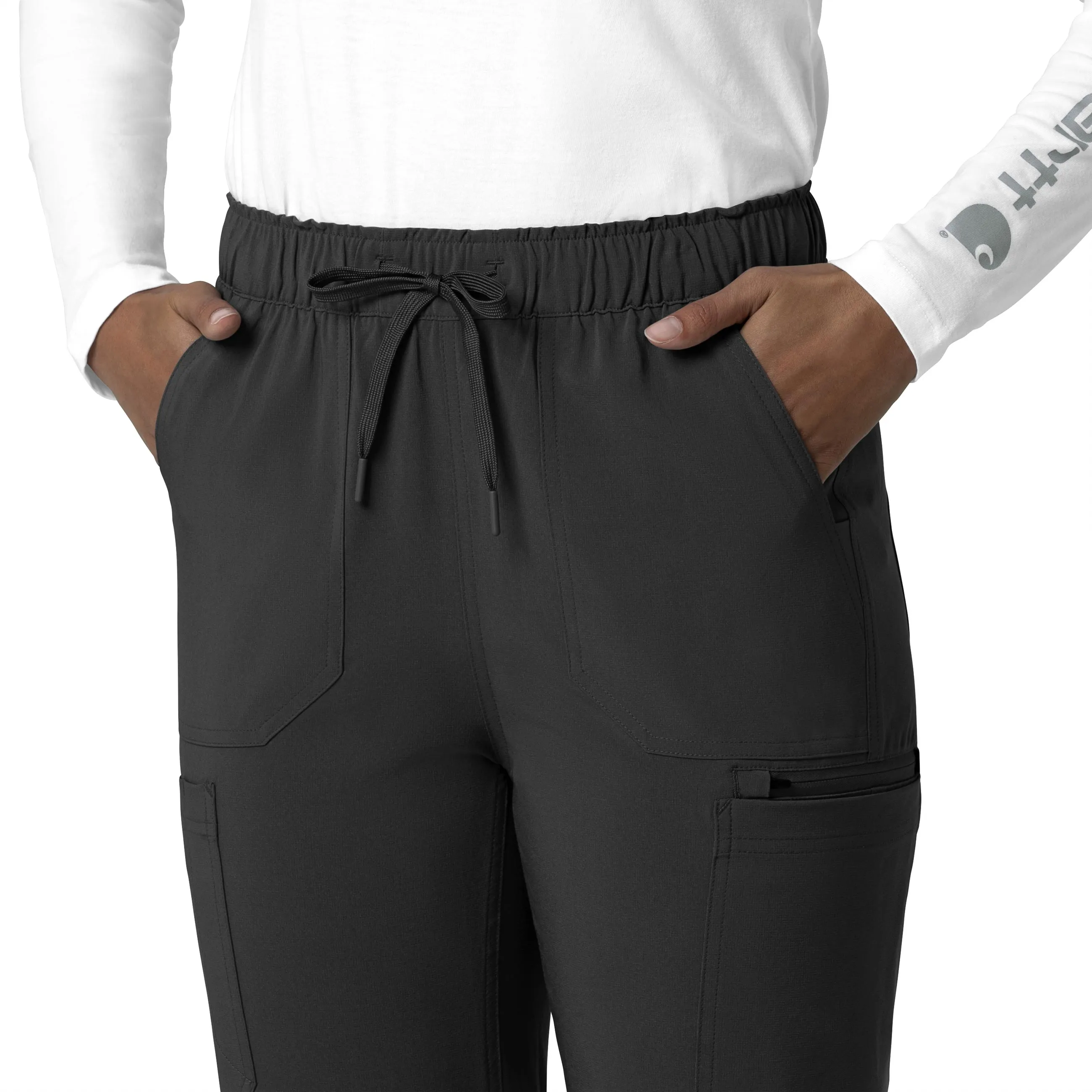 Carhartt Force Cross-Flex Women's Straight Leg Cargo Scrub Pant - Black