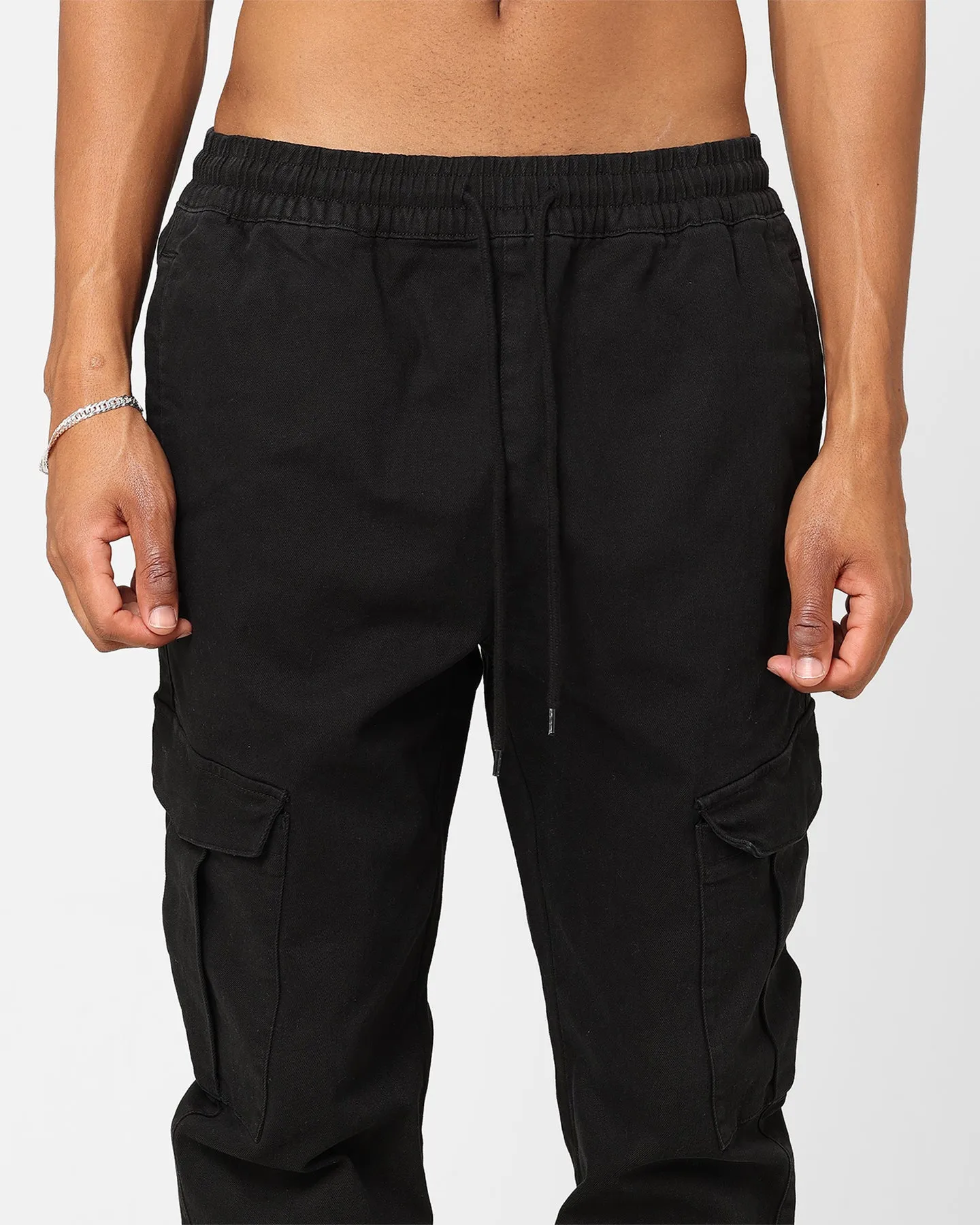 Carre Denim Base Cargo Jogger Washed Black