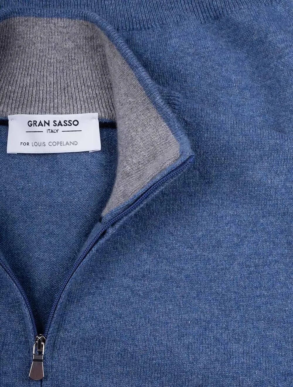 Cashmere Mock Neck Blue