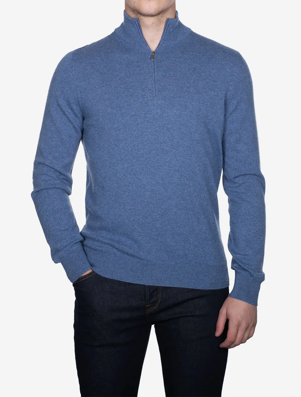 Cashmere Mock Neck Blue