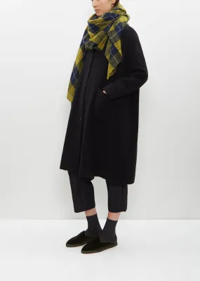 Cashmere Tartan Scarf — Military Green