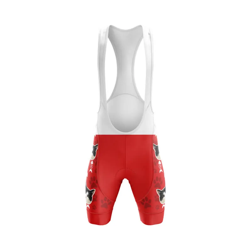 Cat Custom Face Bib & Shorts (Red)