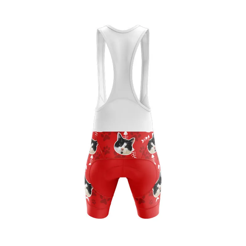 Cat Custom Face Bib & Shorts (Red)