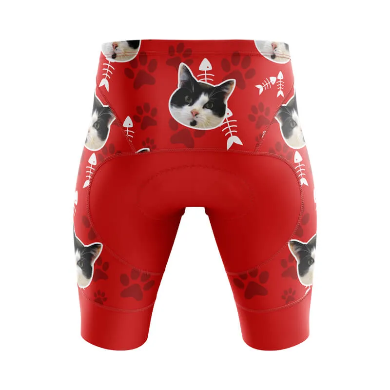 Cat Custom Face Bib & Shorts (Red)